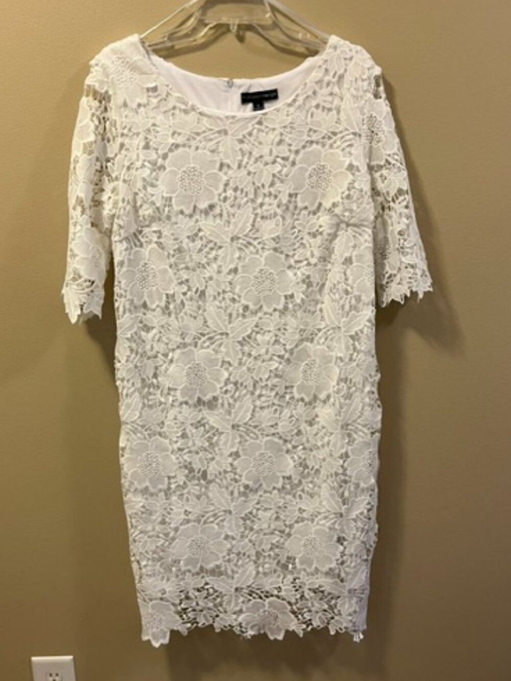 White Crocheted Dress by Madison Leigh size14